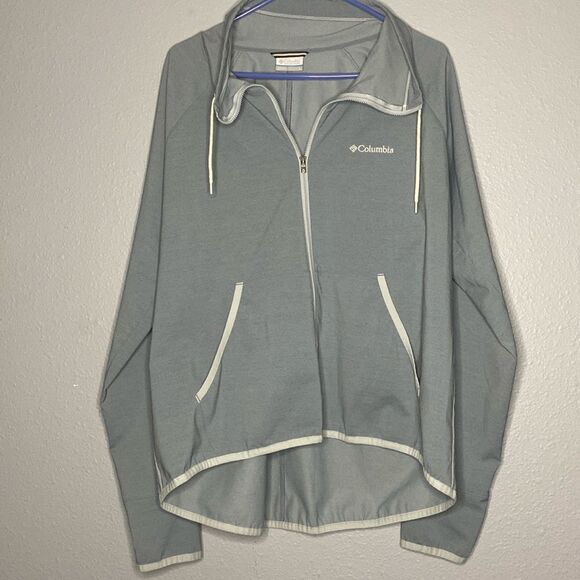 Columbia Gray Windbreaker Lightweight Running Jacket Size Large - Picture 1 of 9